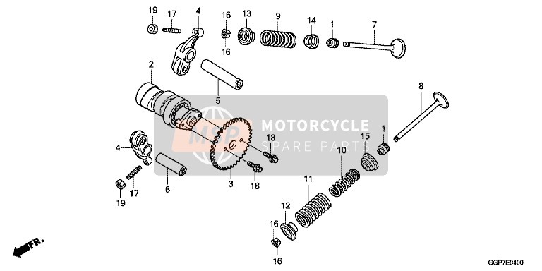 Honda NSC50MPD 2014 Arbre à cames/Soupape pour un 2014 Honda NSC50MPD